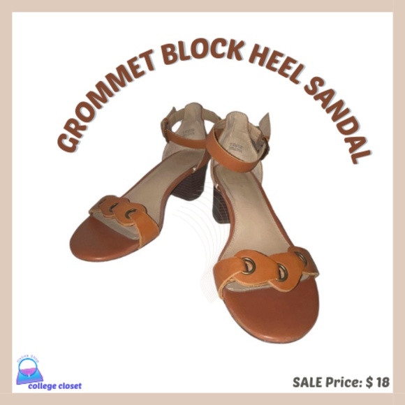GAP Shoes - Grommet Block Heel Sandal in Leather